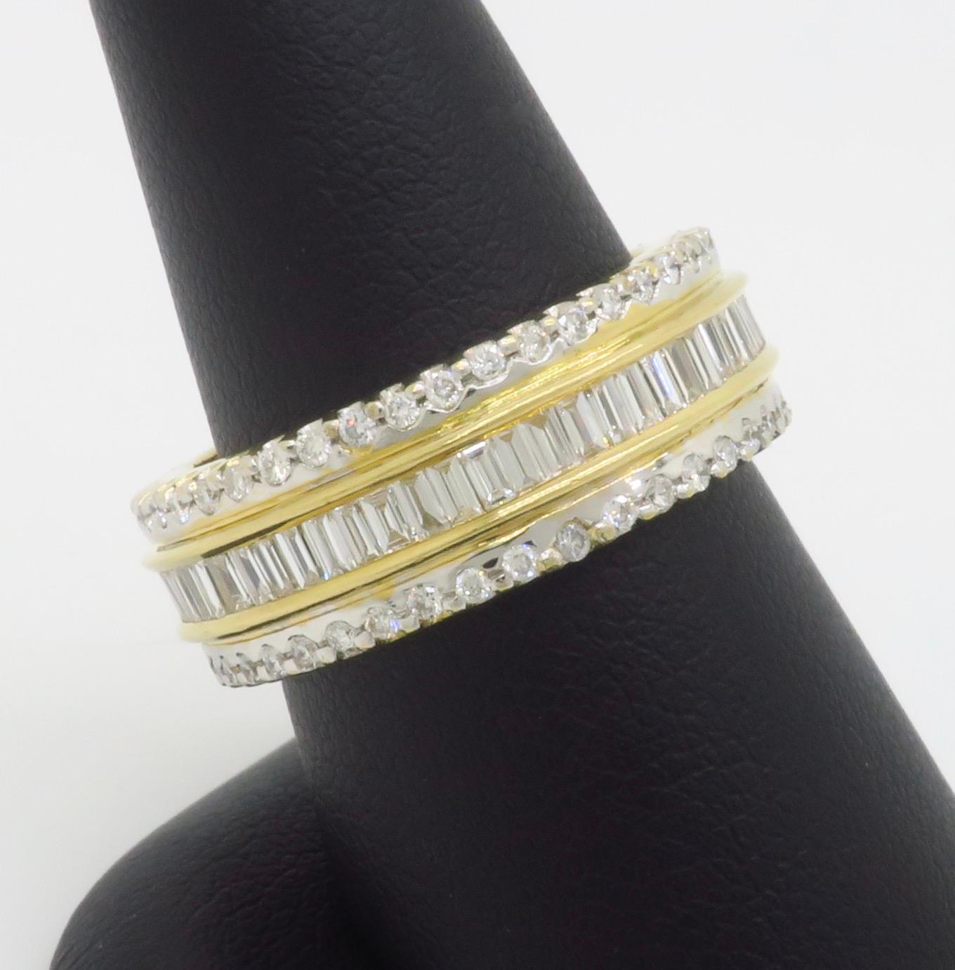 2.75CTW Diamond Eternity Band made in 18K Yellow Gold For Sale 5