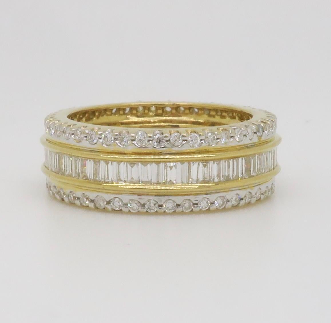 2.75CTW Diamond Eternity Band made in 18K Yellow Gold For Sale 7