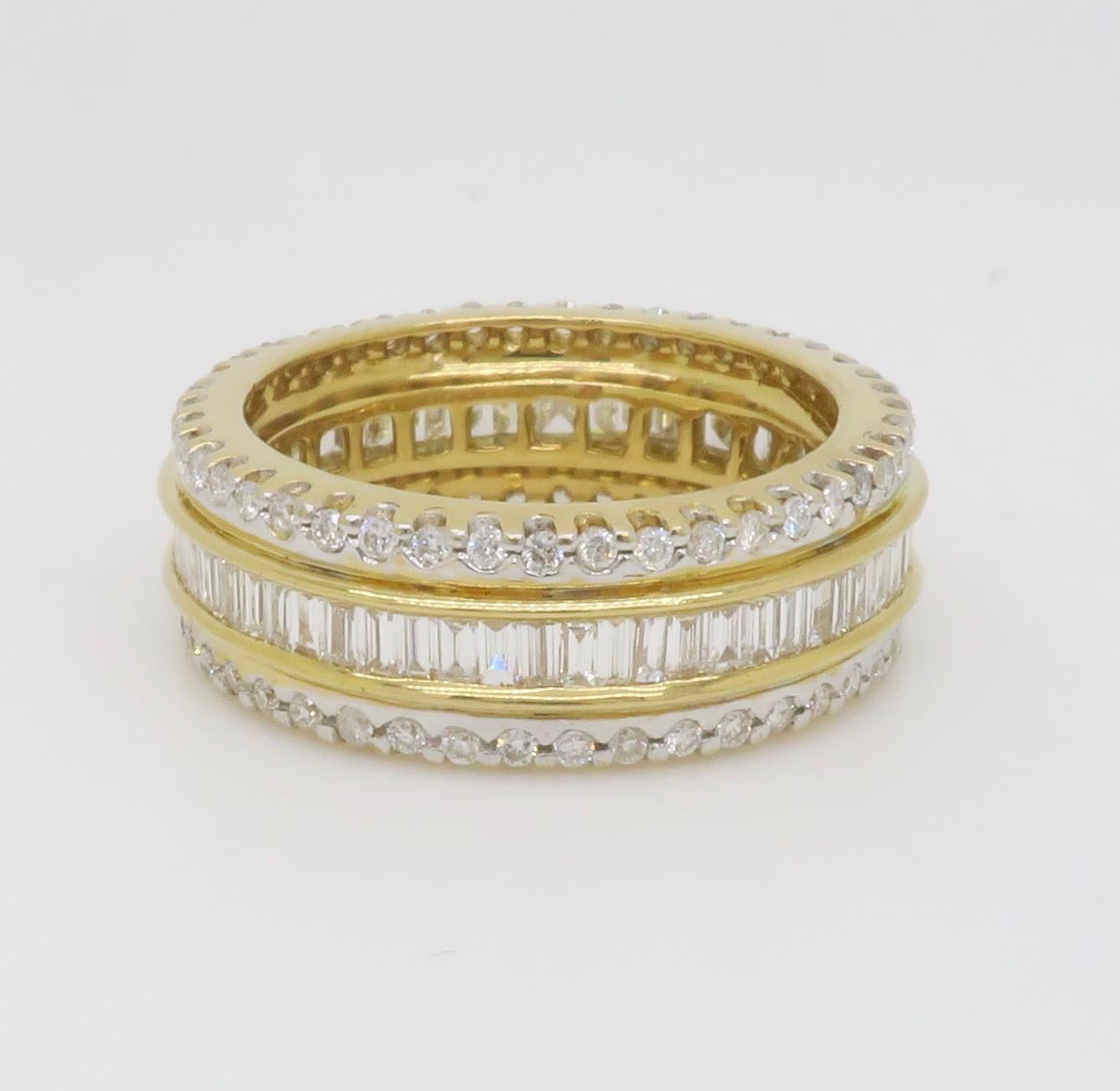 2.75CTW Diamond Eternity Band made in 18K Yellow Gold For Sale 8
