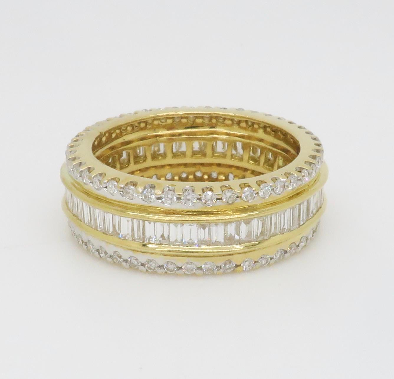 2.75CTW Diamond Eternity Band made in 18K Yellow Gold For Sale 9