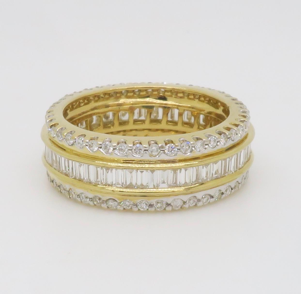 2.75CTW Diamond Eternity Band made in 18K Yellow Gold For Sale 11