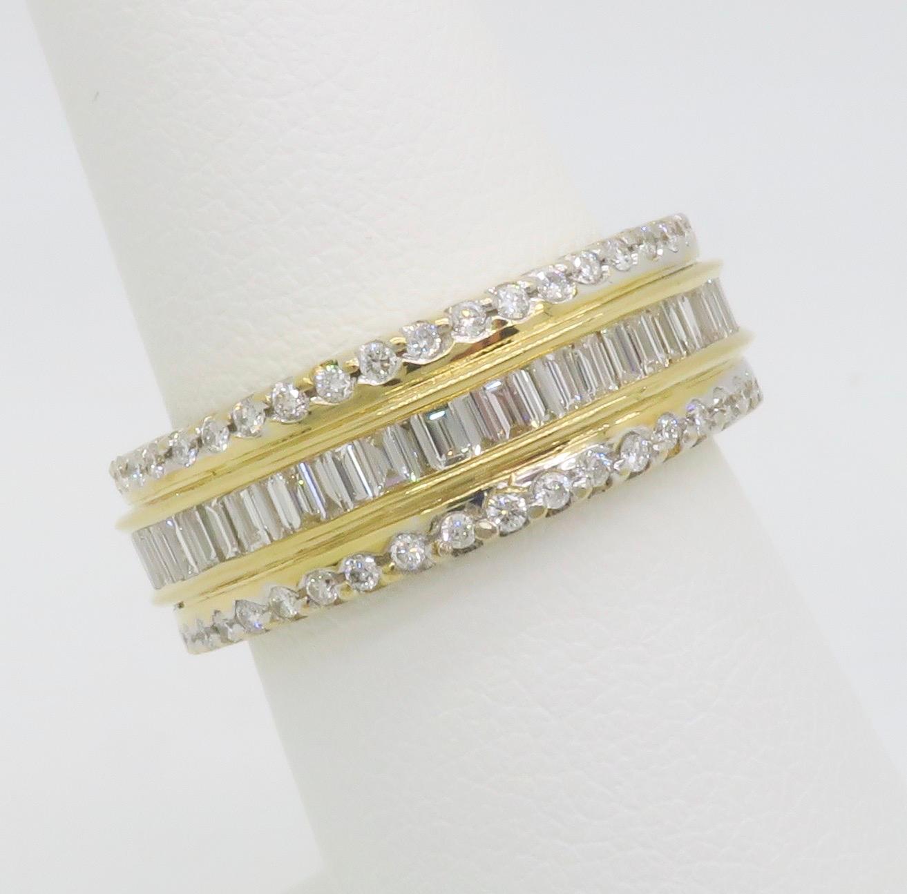 2.75CTW Diamond Eternity Band made in 18K Yellow Gold For Sale 1