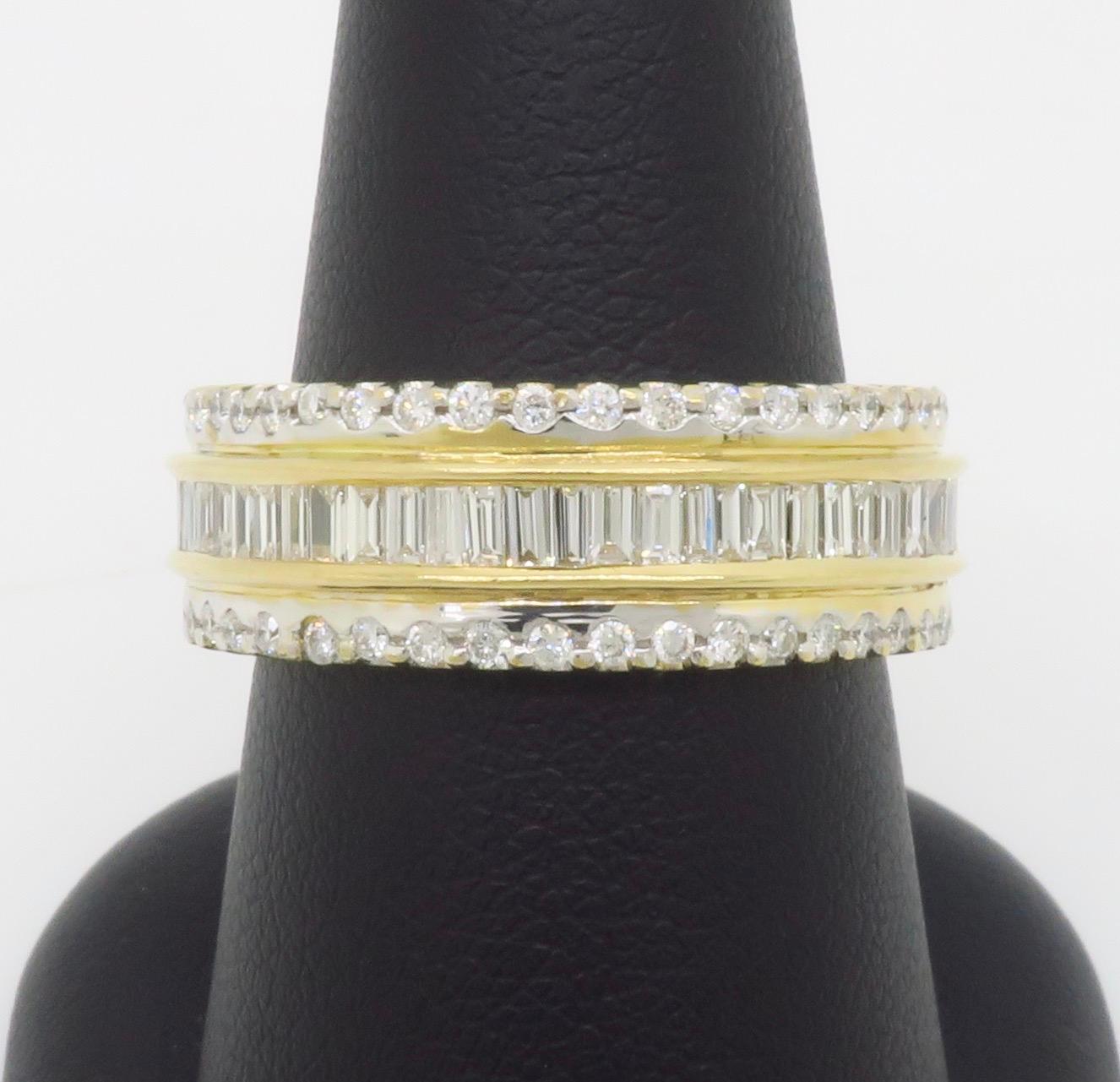 2.75CTW Diamond Eternity Band made in 18K Yellow Gold For Sale 3