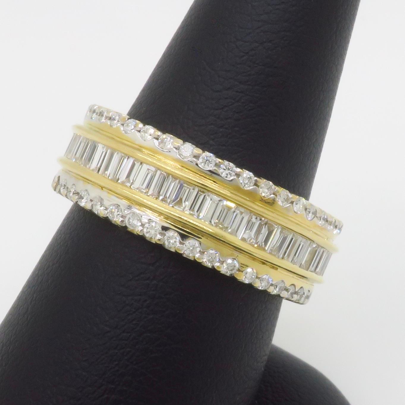2.75CTW Diamond Eternity Band made in 18K Yellow Gold For Sale 4