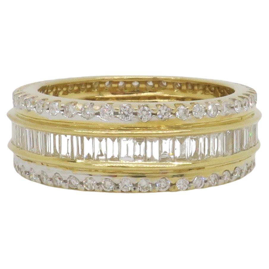 2.75CTW Diamond Eternity Band made in 18K Yellow Gold For Sale