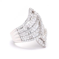 2.75ctw Diamond Large Statement Ring, 18k White Gold, Ring Size 7