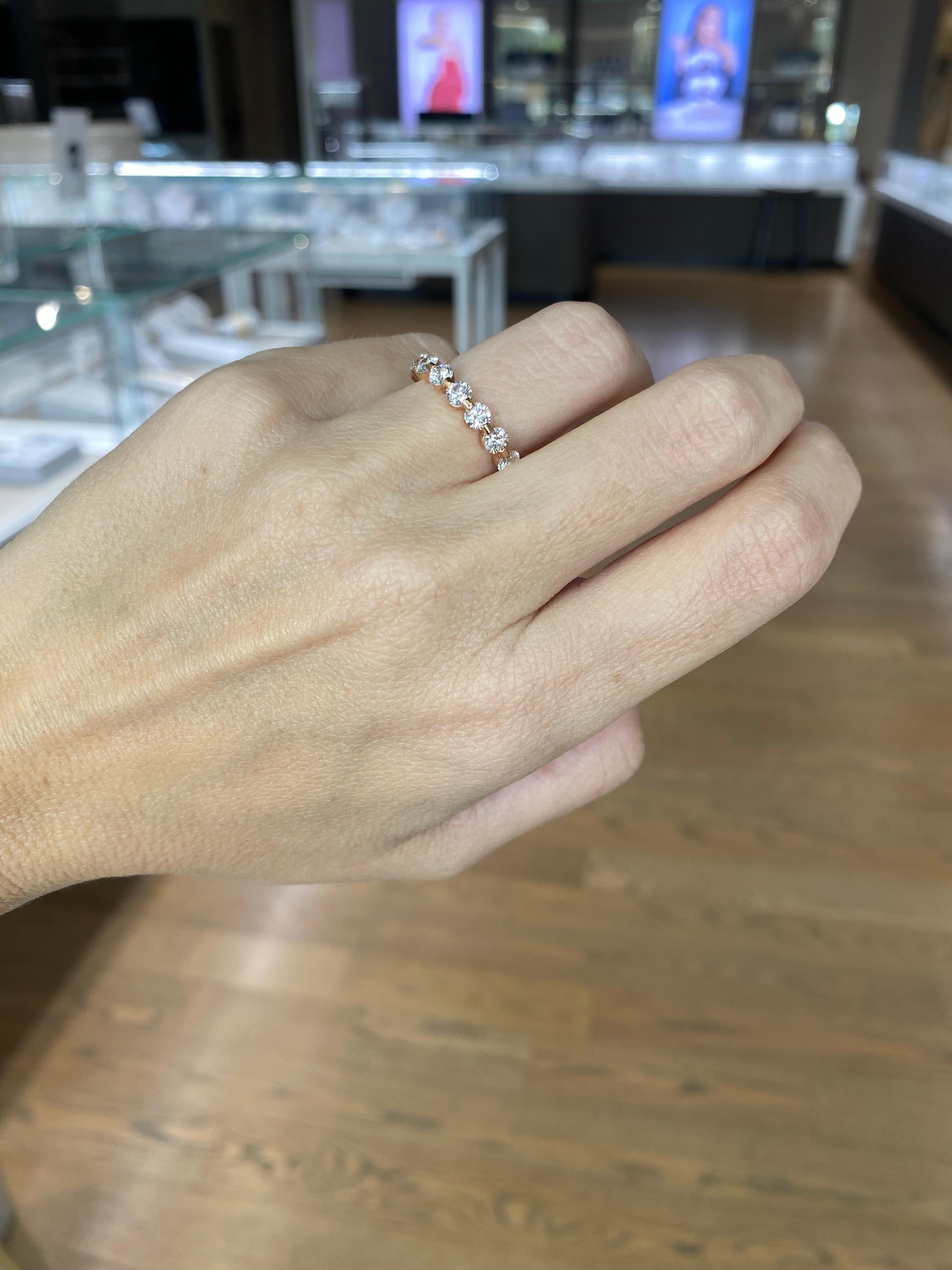 Fascia per l'eternità con diamante rotondo da 2,75 carati in oro rosa 18 carati in vendita 5