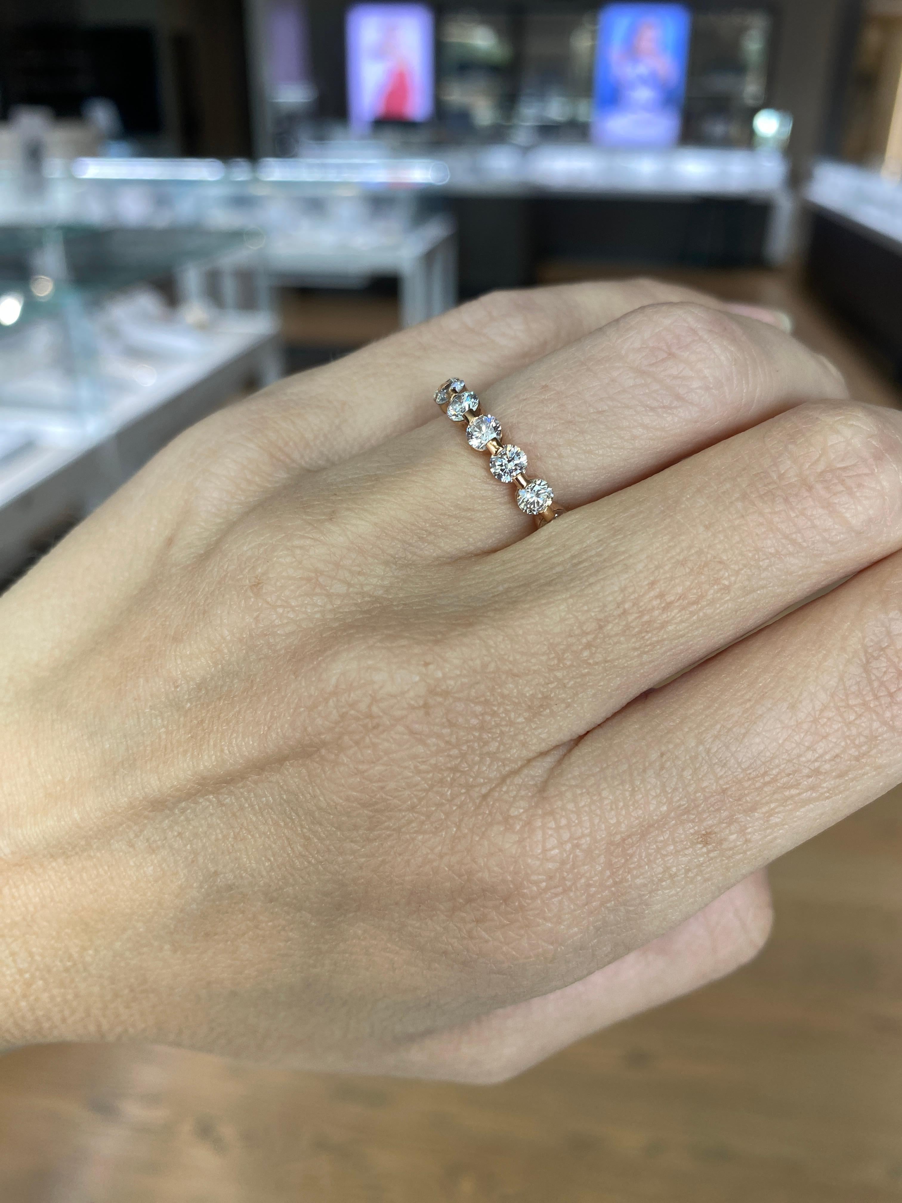 Fascia per l'eternità con diamante rotondo da 2,75 carati in oro rosa 18 carati in vendita 6