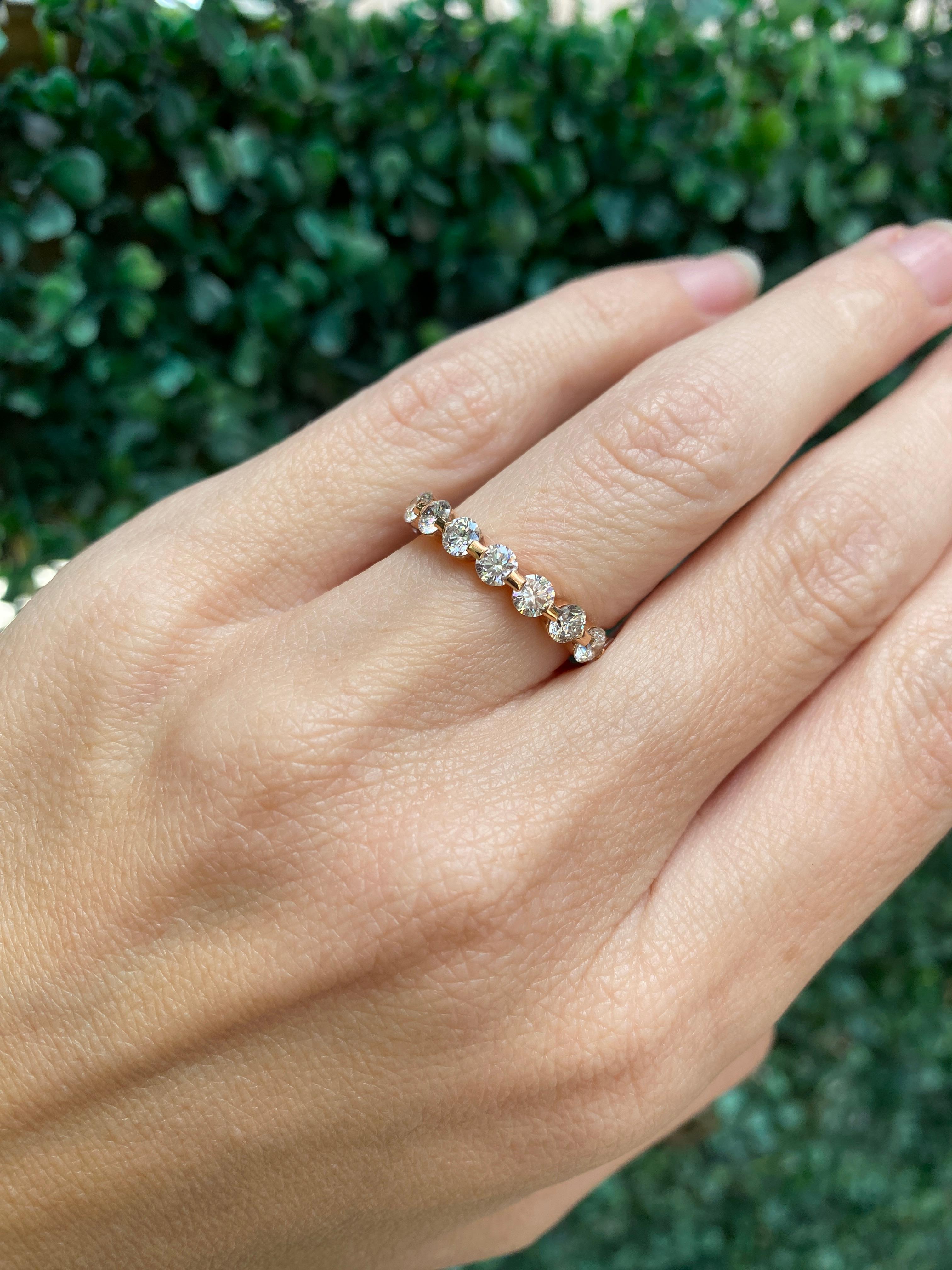 Fascia per l'eternità con diamante rotondo da 2,75 carati in oro rosa 18 carati in vendita 14