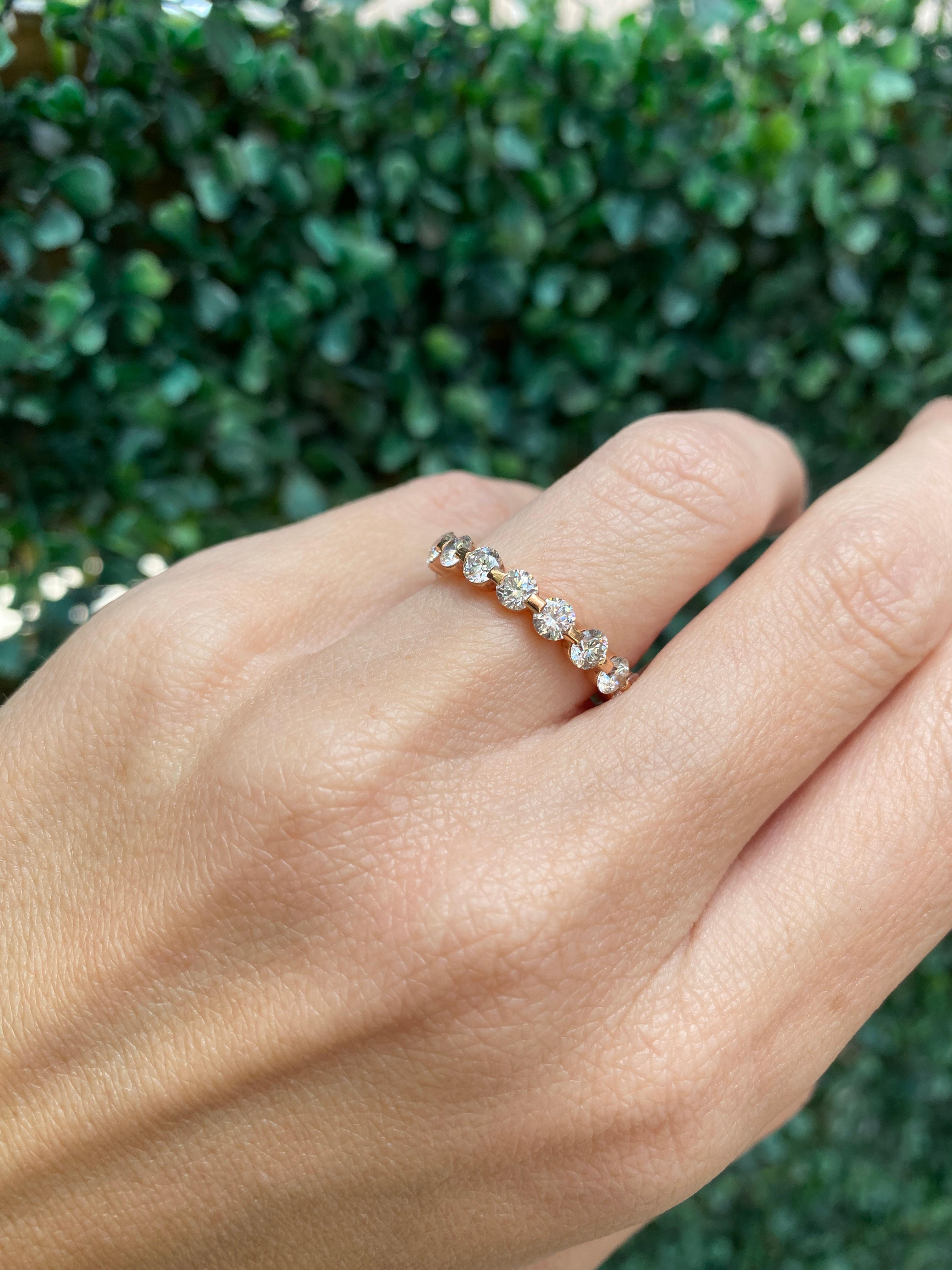 Fascia per l'eternità con diamante rotondo da 2,75 carati in oro rosa 18 carati in vendita 18