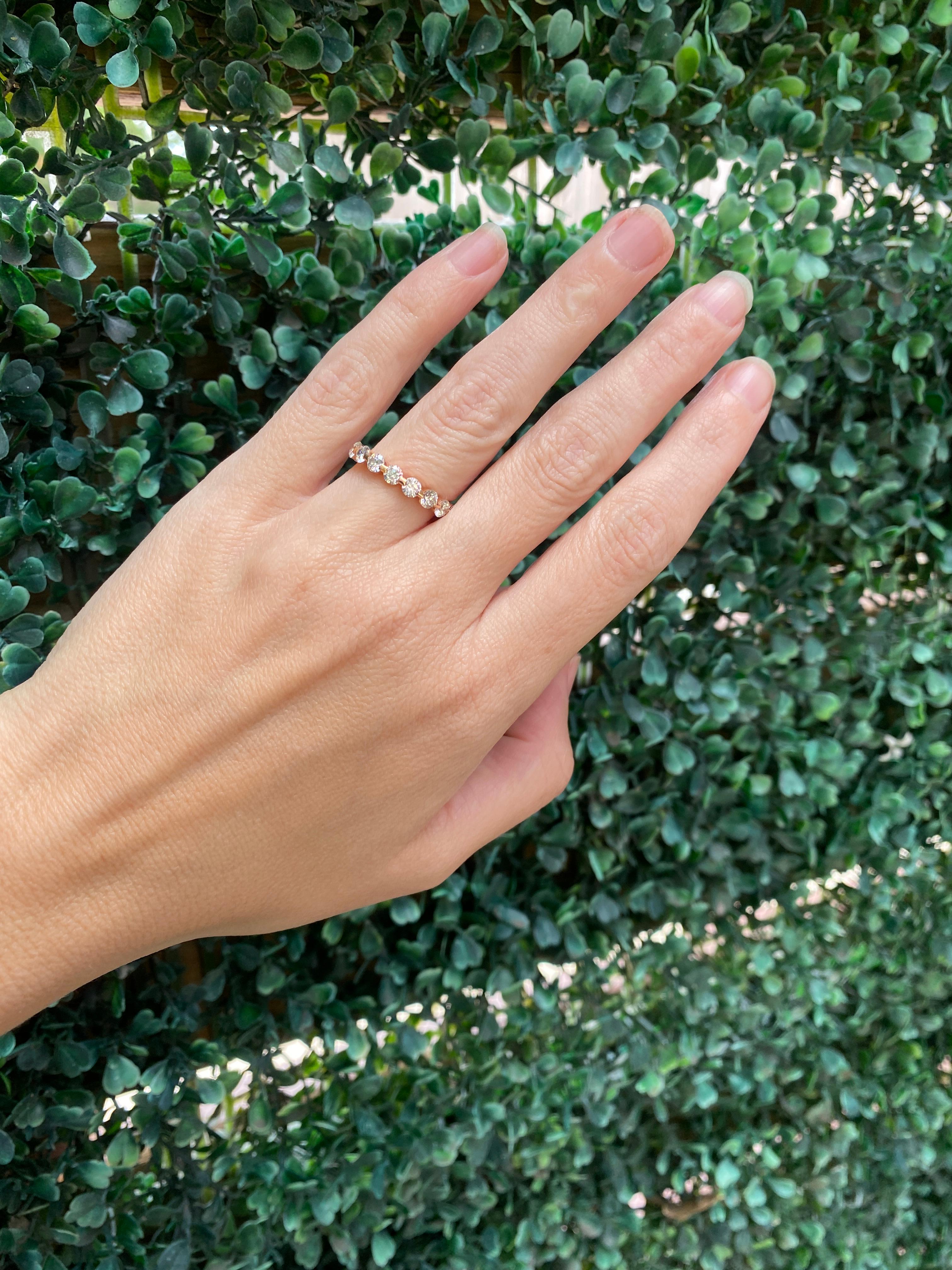 Fascia per l'eternità con diamante rotondo da 2,75 carati in oro rosa 18 carati in vendita 20