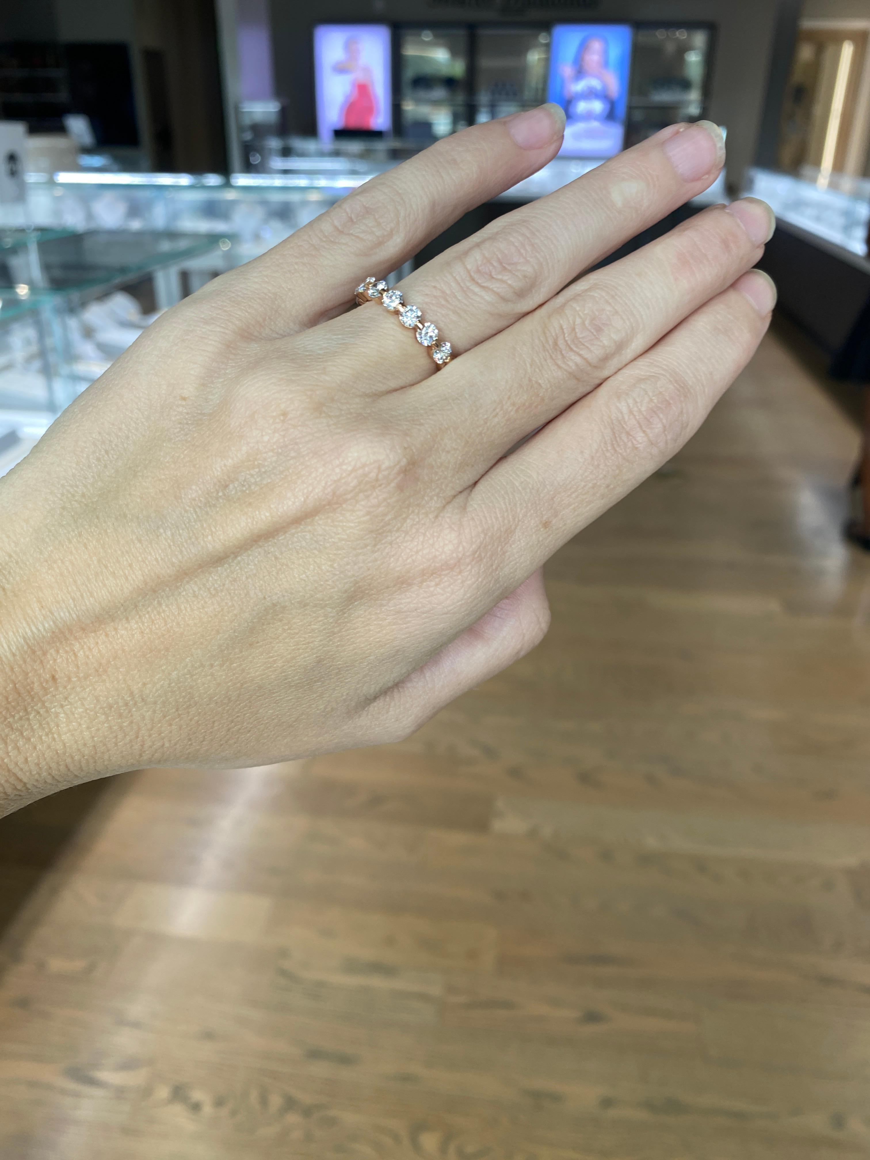 Fascia per l'eternità con diamante rotondo da 2,75 carati in oro rosa 18 carati in vendita 27