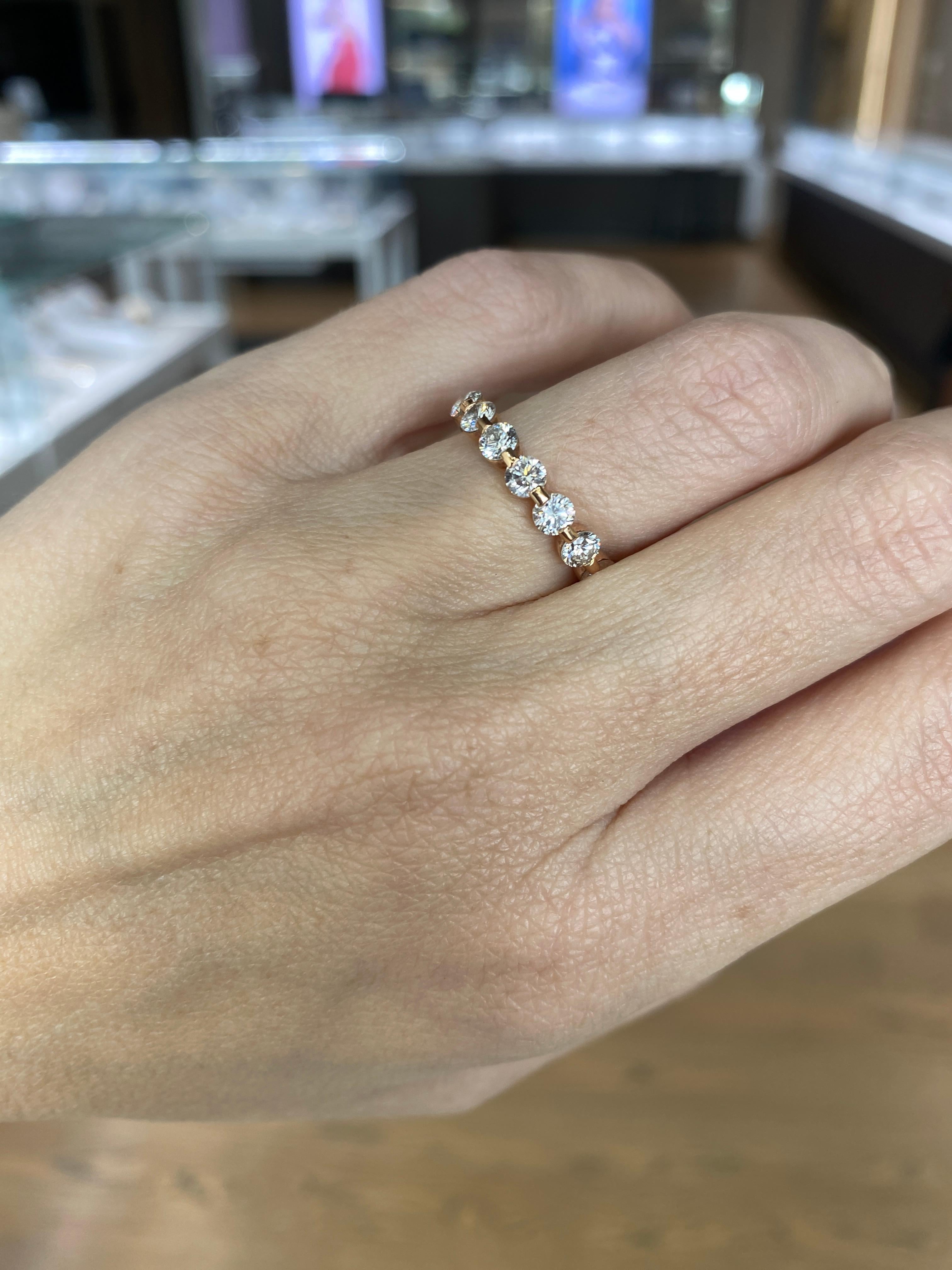 da uomo o donna Fascia per l'eternità con diamante rotondo da 2,75 carati in oro rosa 18 carati in vendita