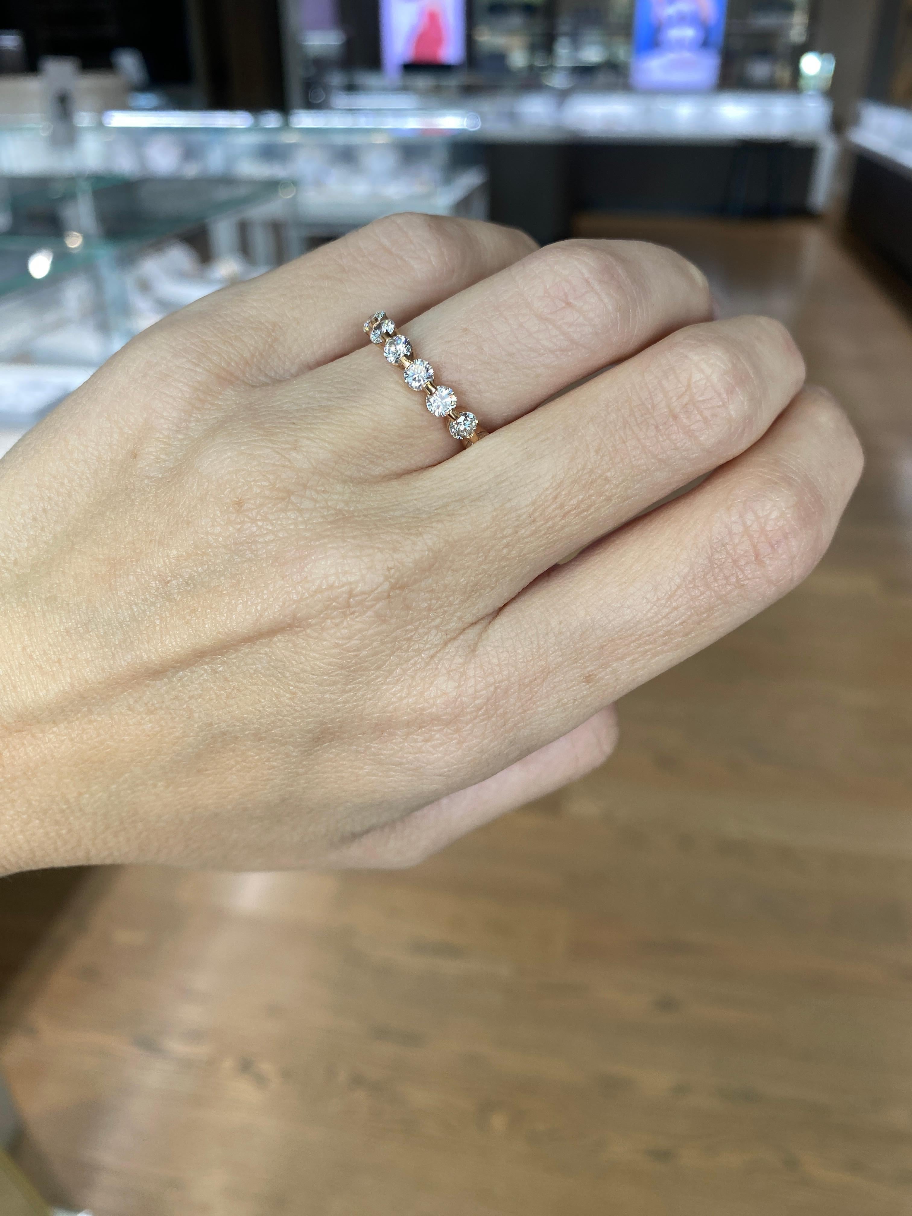 Fascia per l'eternità con diamante rotondo da 2,75 carati in oro rosa 18 carati in vendita 4