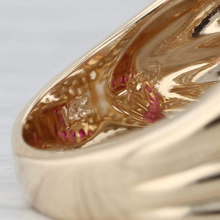 2.75ctw Ruby Diamond Knot Ring 14k Yellow Gold Size 6.75 Cocktail For Sale 3