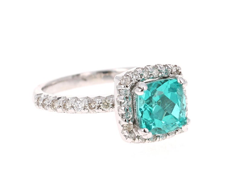 An amazingly beautiful Apatite set in a beautiful 14 Karat White Gold setting with Diamonds! 

Apatites are found in various places around the world including Myanmar, Kenya, India, Brazil, Sri Lanka, Norway, Mexico and the USA. The sea blue color