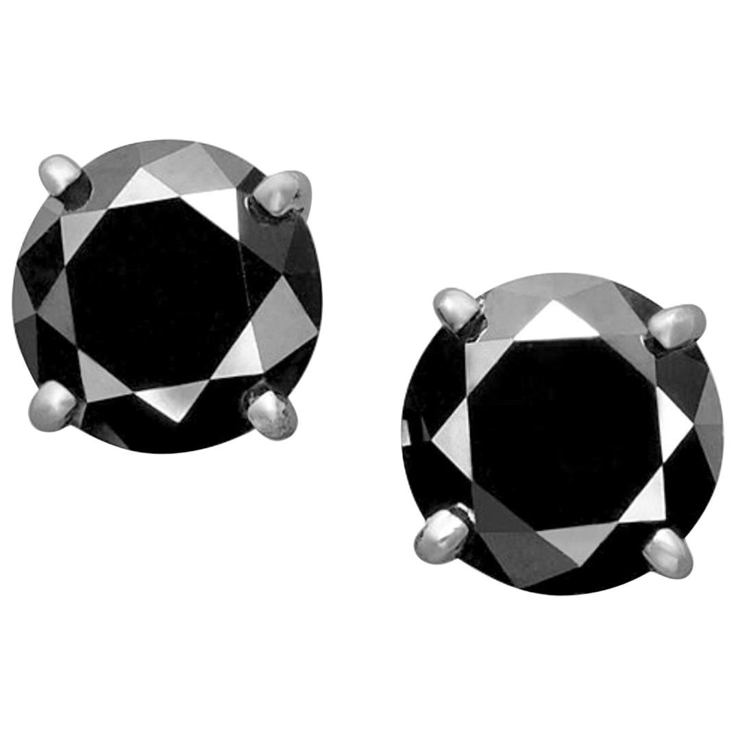 2.76 Carat Black Diamond Studs for Ballerina Interchangeable Earrings
