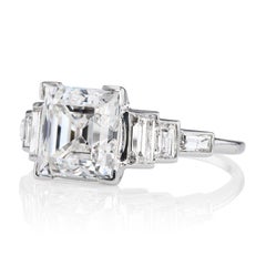 2.76-Carat Carré Cut Diamond Art Deco Ring
