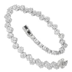 2.76 Carat Diamond White Gold Bracelet