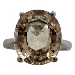 2.76 Carat Peach Pink Orange Morganite Oval Cut White Gold Solitaire Ring