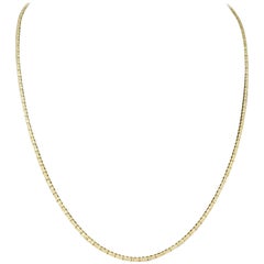 2.76 Carat Round Brilliant Cut Diamond Tennis Necklace 14 Karat Yellow Gold