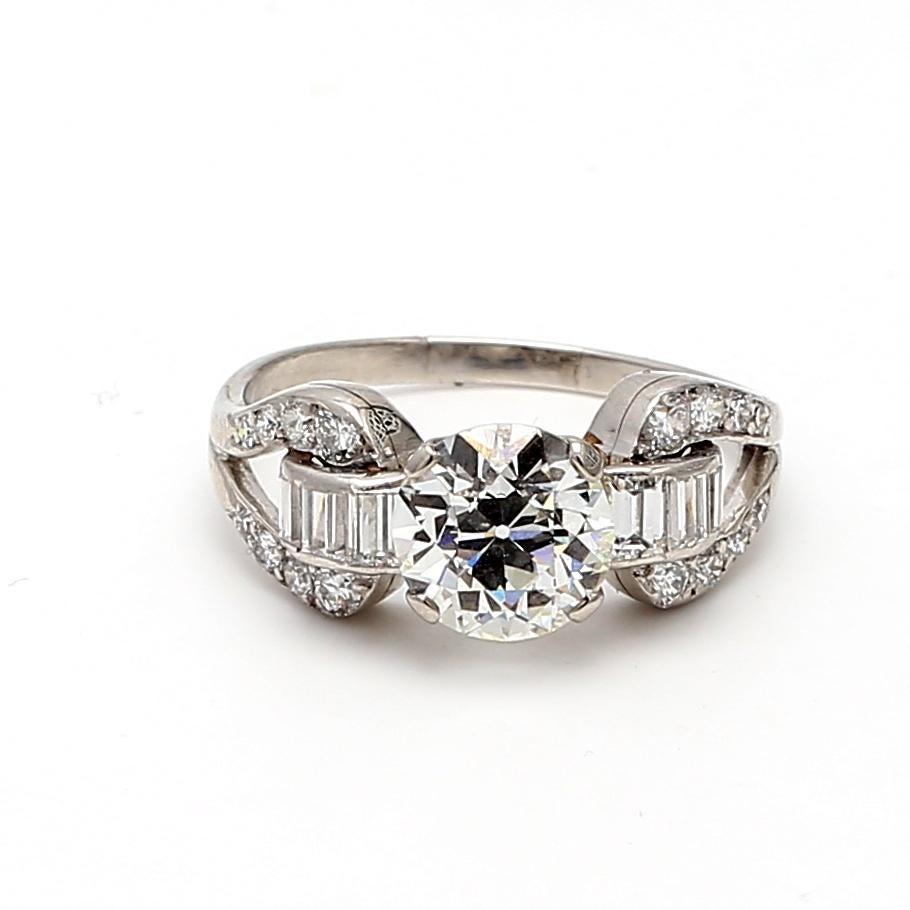 2,76 Karat Runder Brillant I-VS1 Diamant Platin Ehering im Angebot 5