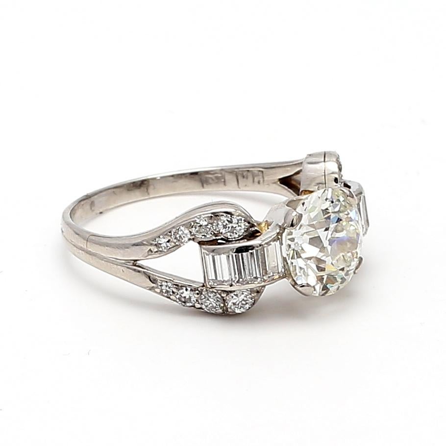 2,76 Karat Runder Brillant I-VS1 Diamant Platin Ehering (Brillantschliff) im Angebot