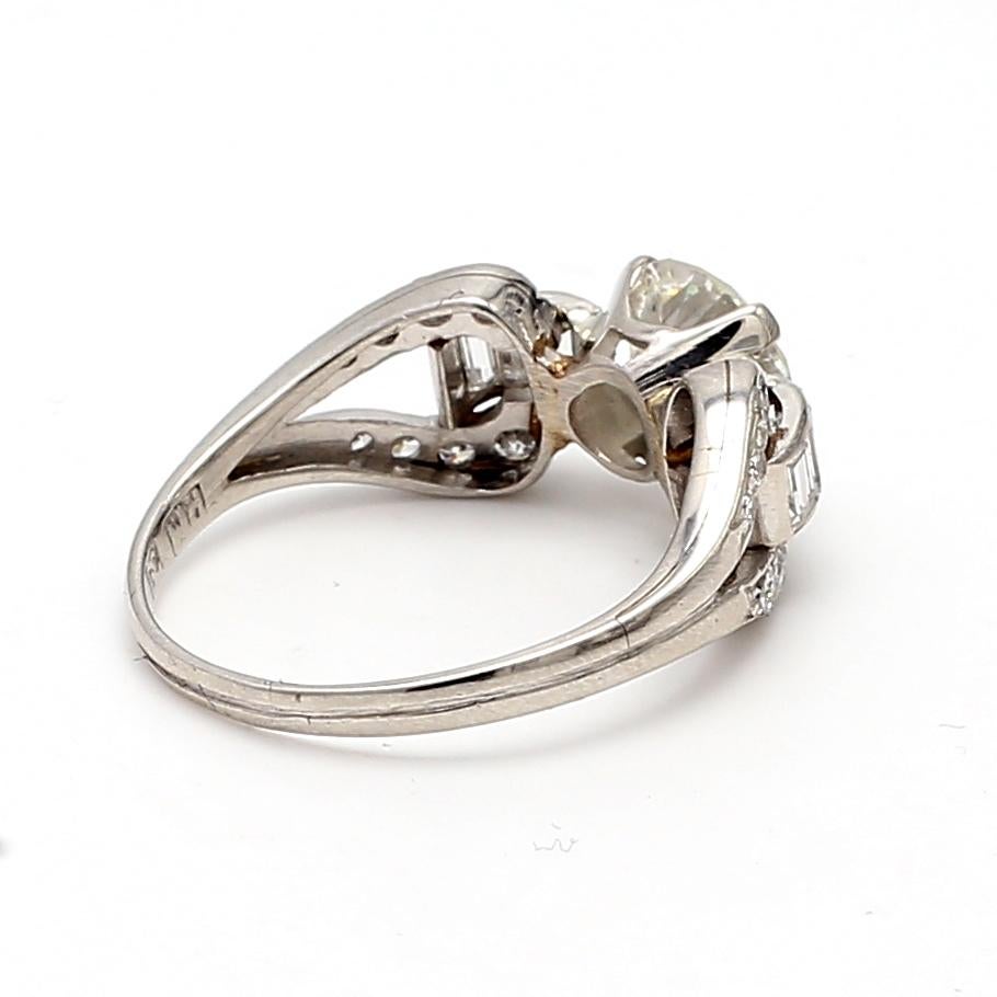 2,76 Karat Runder Brillant I-VS1 Diamant Platin Ehering Damen im Angebot