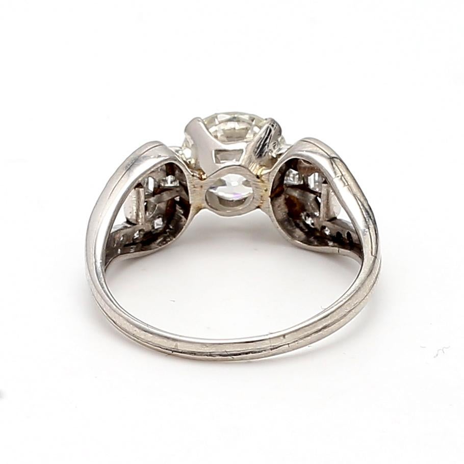 2,76 Karat Runder Brillant I-VS1 Diamant Platin Ehering im Angebot 1