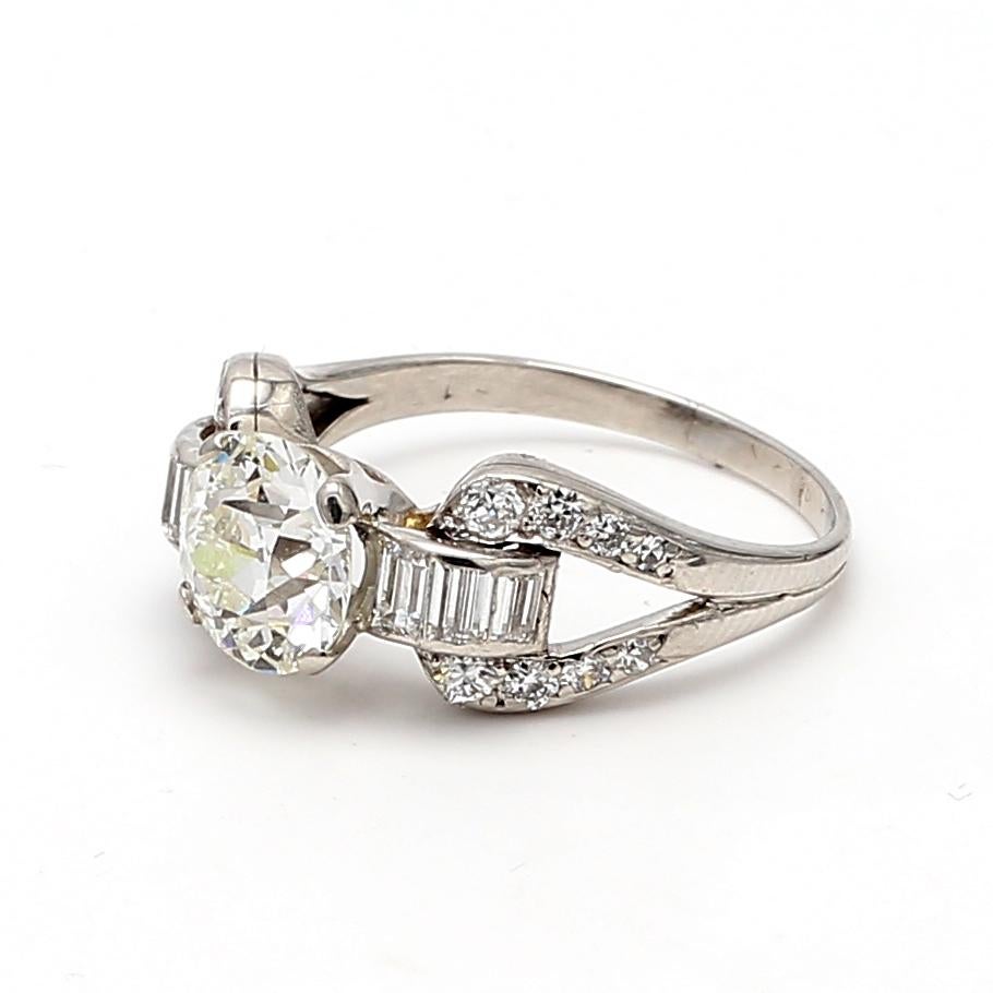 2,76 Karat Runder Brillant I-VS1 Diamant Platin Ehering im Angebot 4