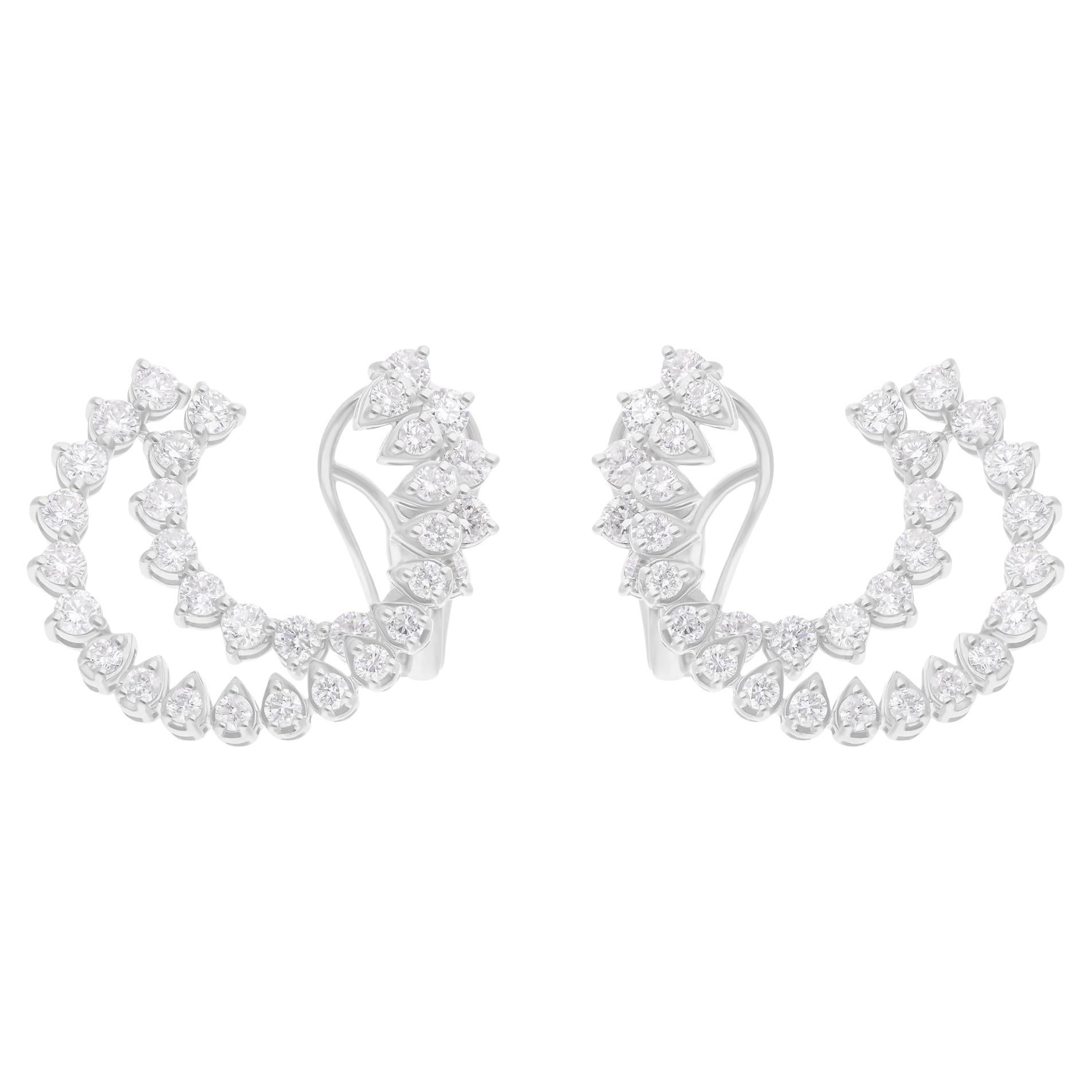 2,76 Karat SI/H Diamant-Ohrringe aus 18 Karat Weißgold mit rundem Brillantschliff