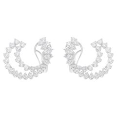 2,76 Karat SI/H Diamant-Ohrringe aus 18 Karat Weißgold mit rundem Brillantschliff