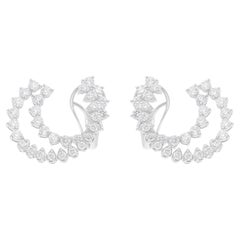 2.76 Carat SI/H Round Brilliant Cut Diamond Earrings 18 Karat White Gold Jewelry