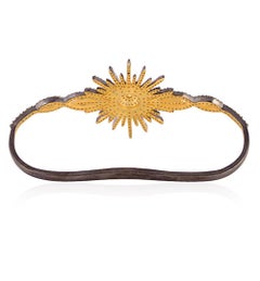 2.76 Ct Diamond Palm Bracelet In Sunburst Shape Made In 18k Gold & Silver