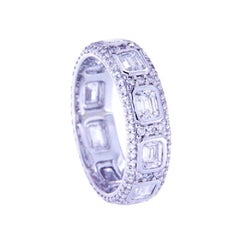 2.76 Ct Diamonds 18kt White Gold Unisex Wedding Band Ring