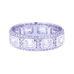2.76 Ct Diamonds 18kt White Gold Unisex Wedding Band Ring