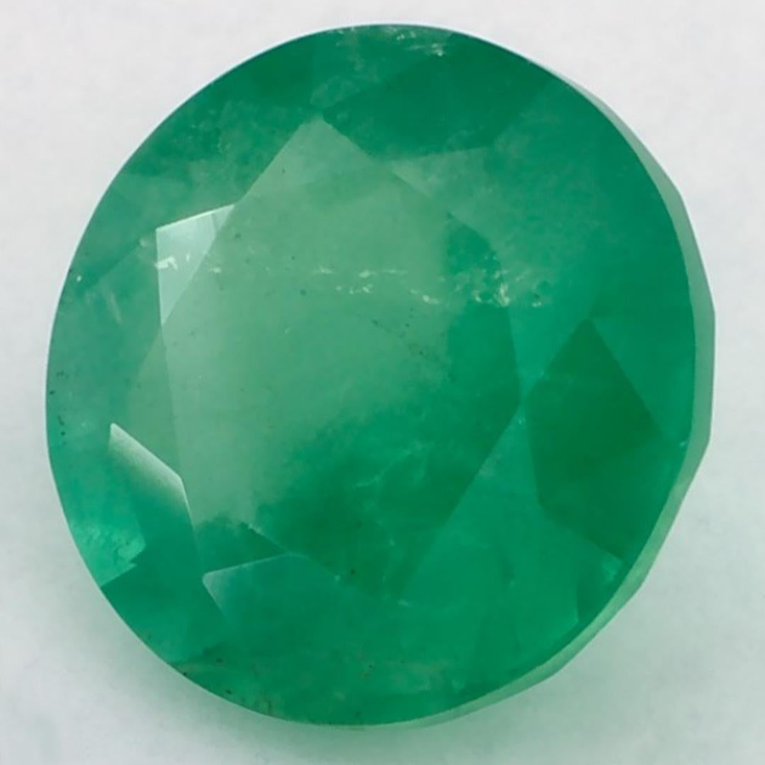 Round Cut 2.76 Ct Emerald Round Loose Gemstone For Sale