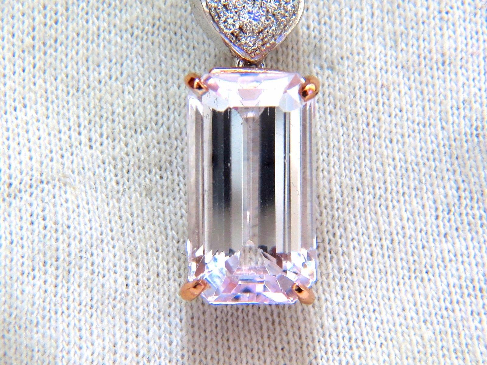 27.60ct natural kunzite tanzanite aquamarine diamonds dangle necklace 14kt 5
