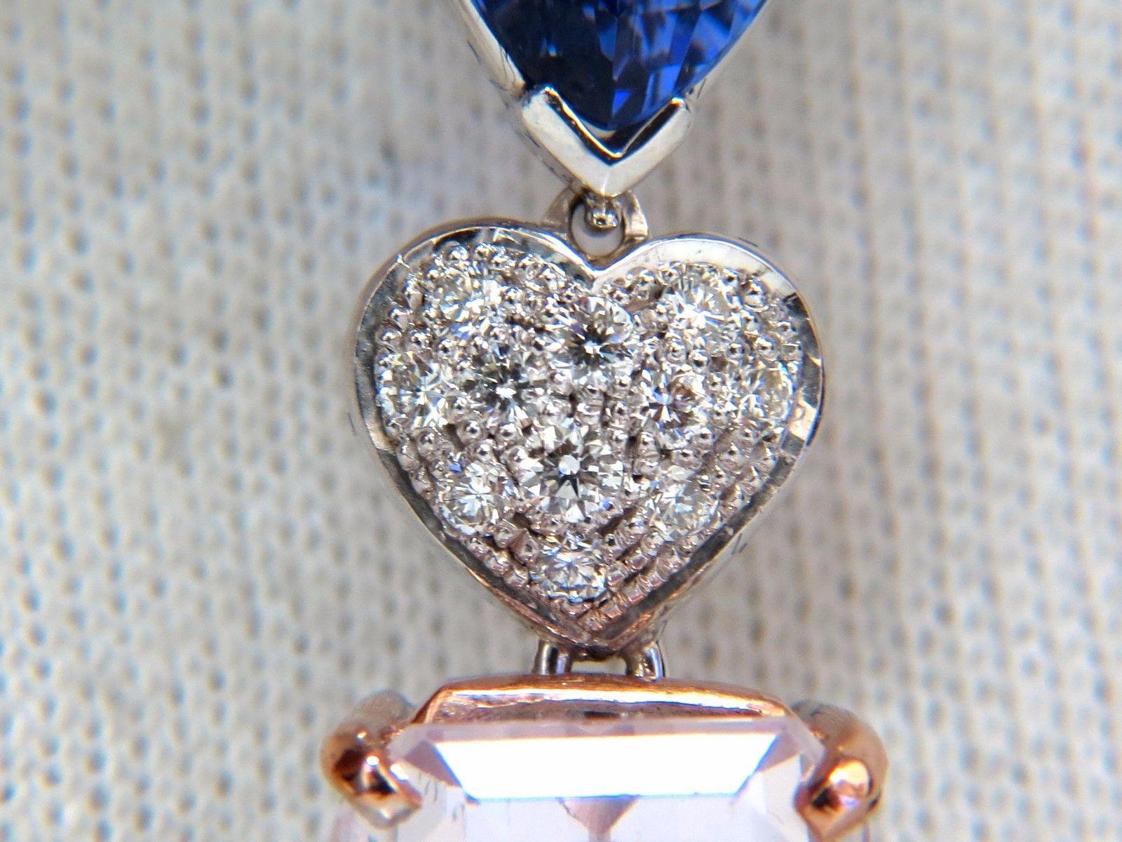 27.60ct natural kunzite tanzanite aquamarine diamonds dangle necklace 14kt 4