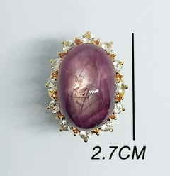 27.60cts Ruby star ring. Sterling Silver in 18K Gold Plated.