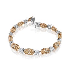 27.63 Carat GIA Certified Champagne & White Mixed Shape Diamond Bracelet