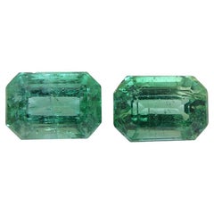2.76ct Emerald Cut Emerald Pair