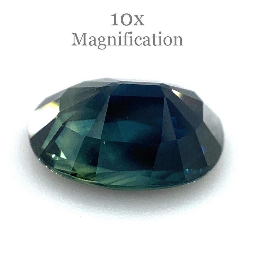 2.76ct Rose Cut Oval Blue and Green Parti Sapphire from Australia Unheated For Sale 3
