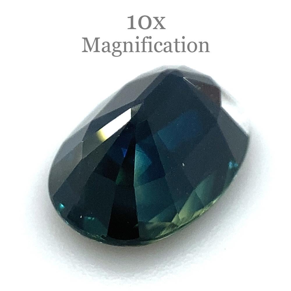 2.76ct Rose Cut Oval Blue and Green Parti Sapphire from Australia Unheated For Sale 4