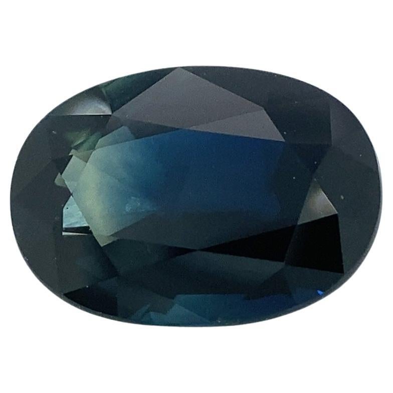 2.76ct Rose Cut Oval Blue and Green Parti Sapphire from Australia Unheated