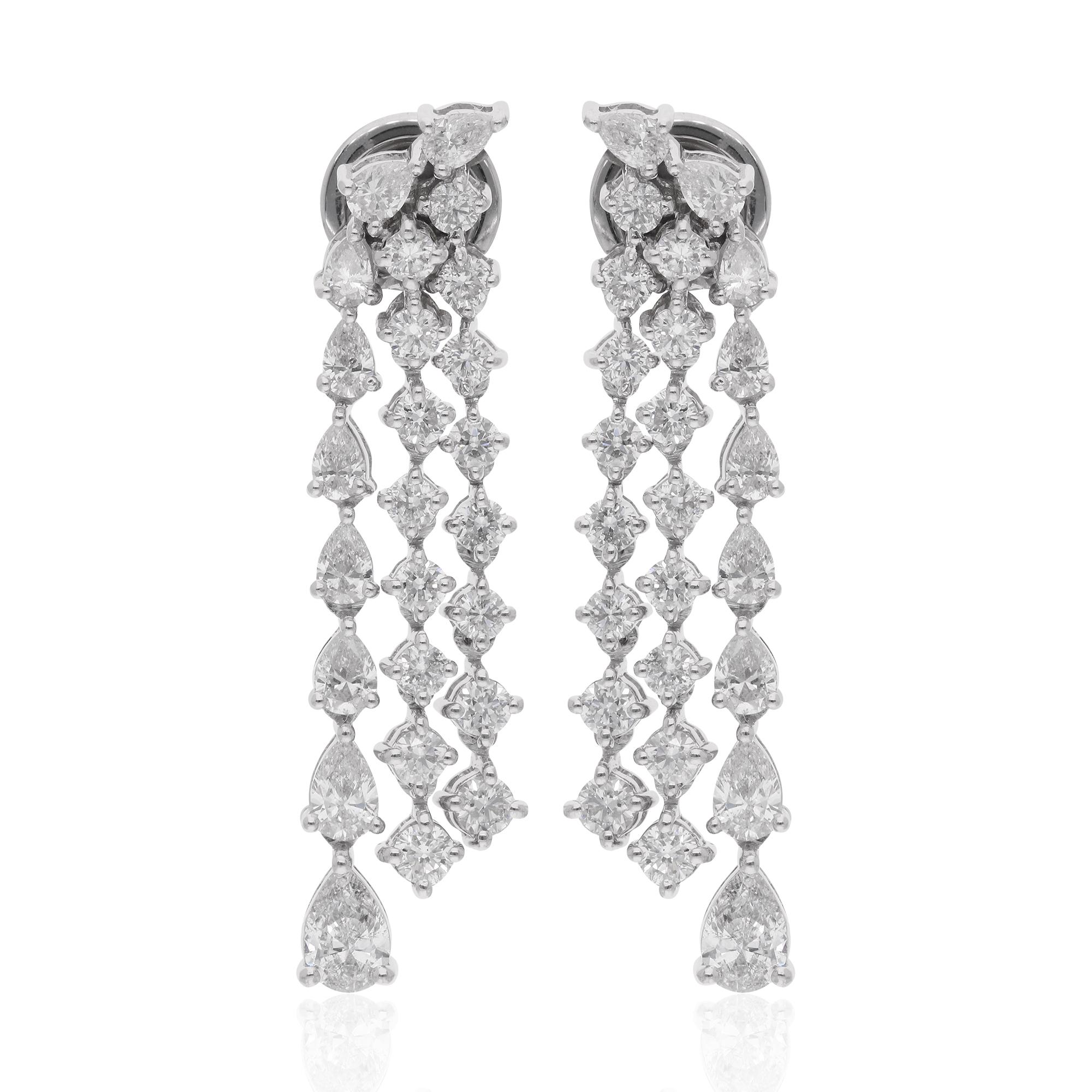 Moderno Orecchini a goccia con diamante naturale da 2,76 carati SI/H Oro bianco 14k Gioielli di pregio in vendita