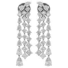 Orecchini a goccia con diamante naturale da 2,76 carati SI/H Oro bianco 14k Gioielli di pregio