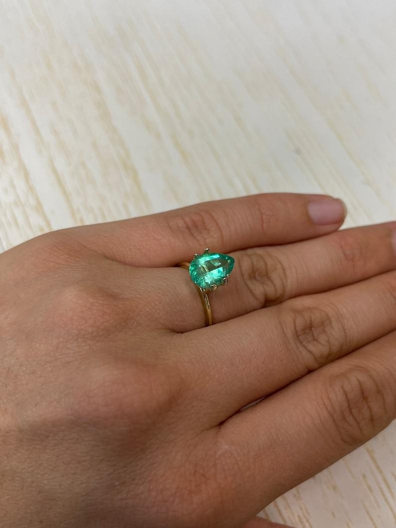 2.77 Carat 11x8 Bubbly Colombian Emerald - Pear-Cut May Birthstone Loose Gem For Sale 1