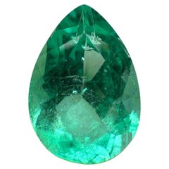 2.77 Carat 11x8 Bubbly Colombian Emerald - Pear-Cut May Birthstone Loose Gem