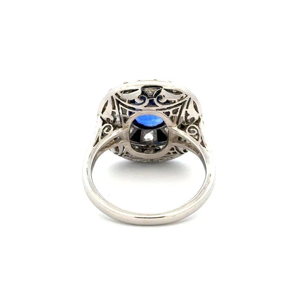 2,77 Karat Ceylon Saphir GIA und Diamant Platin Statement feiner Nachlassring im Zustand „Hervorragend“ im Angebot in Montreal, QC